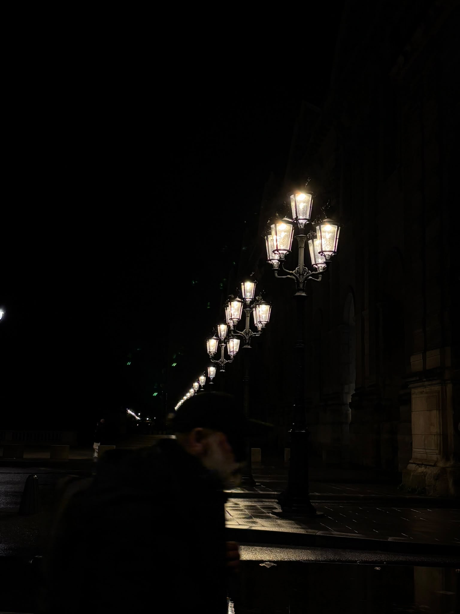 Lampadaires dans la nuit